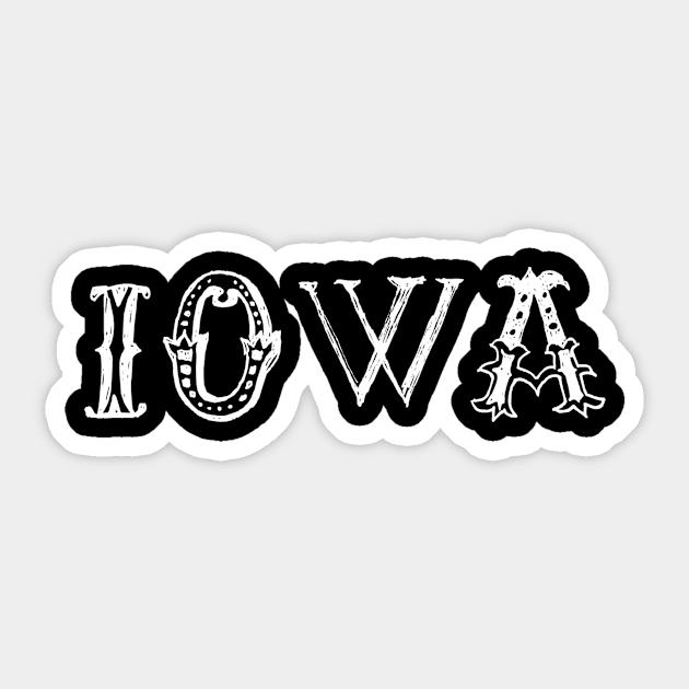 Iowa 50 States Names Sticker by swagmaven